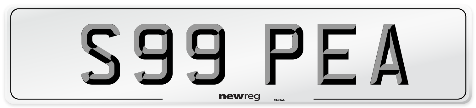 S99 PEA Number Plate from New Reg